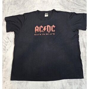 Y2K 2006 AC/DC Rockware Back In Black Band T-Shirt Men's Size XXL